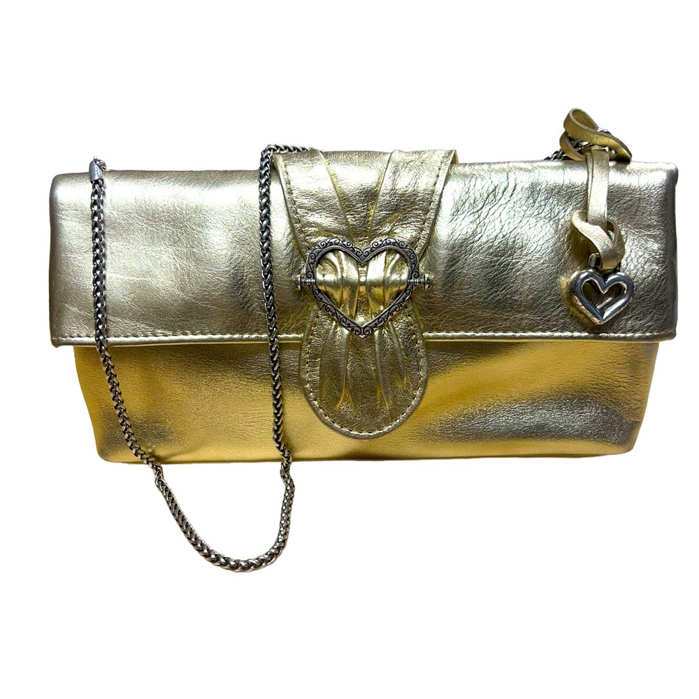 Brighton gold  evening bag in excellent newer condition. Gold metallic leather
